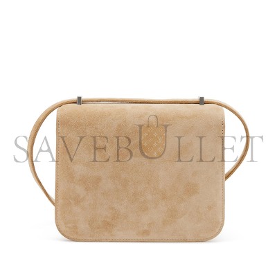 HERMES CONSTANCE 18 BEIGE VEAU DOBLIS SUEDE PALLADIUM HARDWARE (18*15*4cm)